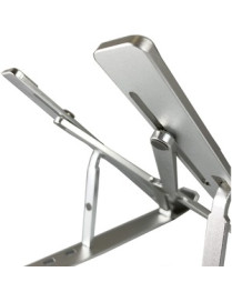 Amer Networks Amer Folding Travel Laptop Tablet Stand - 5.59" (141.99 mm) Height x 6.69" (169.93 mm) Width - Aluminum Alloy - Si