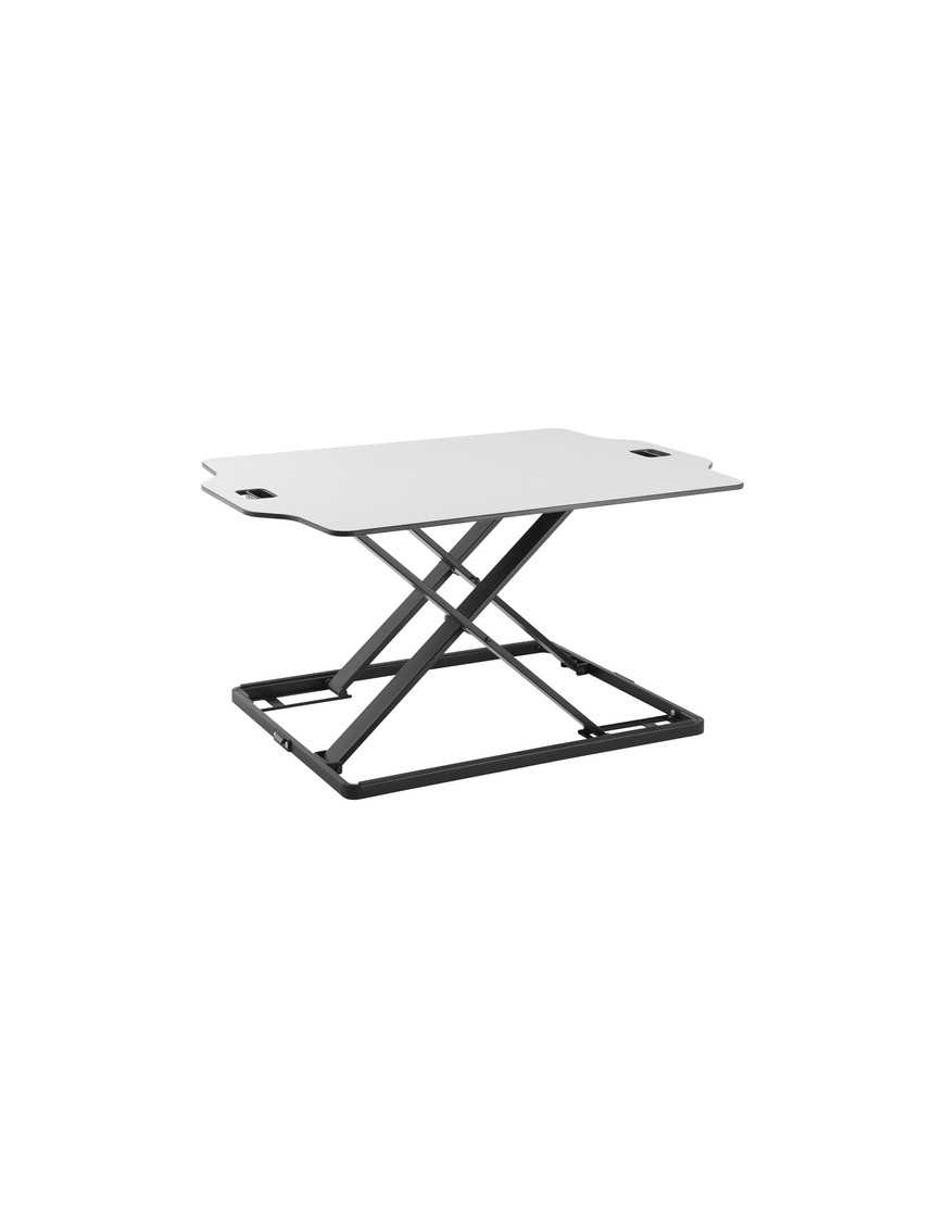 Amer Networks Amer Mounts Ultra Slim Height Adjustable Standing Desk- White Finish - 10 kg Load Capacity - 15.70" (398.78 mm) He