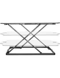 Amer Networks Amer Mounts Ultra Slim Height Adjustable Standing Desk- White Finish - 10 kg Load Capacity - 15.70" (398.78 mm) He