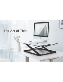 Amer Networks Amer Mounts Ultra Slim Height Adjustable Standing Desk- White Finish - 10 kg Load Capacity - 15.70" (398.78 mm) He