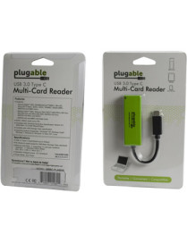 Plugable USB C SD Card Reader - USB C Card Reader for SD, Micro SD, MMC, or MS Cards - (Compatible with Thunderbolt and USB C 20