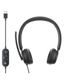 Microsoft Surface Microsoft Modern USB Headset - Stereo - USB - Wired - On-ear - Binaural - Noise Reduction Microphone - Black