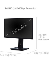 ViewSonic VG2448-PF 23.8" Full HD WLED LCD Monitor - 16:9 - 24.00" (609.60 mm) Class - In-plane Switching (IPS) Technology - 192