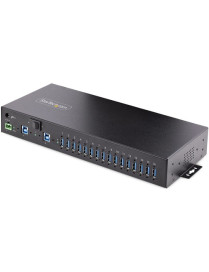 StarTech.com 16-Port Industrial USB 3.0 Hub 5Gbps, Mountable, Terminal Block Power Up to 120W Shared, USB Charging, Dual-Host Hu