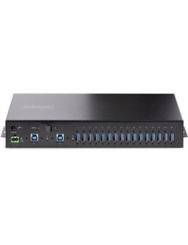 StarTech.com 16-Port Industrial USB 3.0 Hub 5Gbps, Mountable, Terminal Block Power Up to 120W Shared, USB Charging, Dual-Host Hu