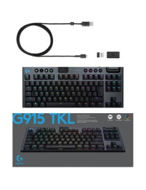 Logitech G915 TKL Tenkeyless Lightspeed Wireless RGB Mechanical Gaming Keyboard - Wireless Connectivity - Bluetooth/Wi-Fi - 2.40