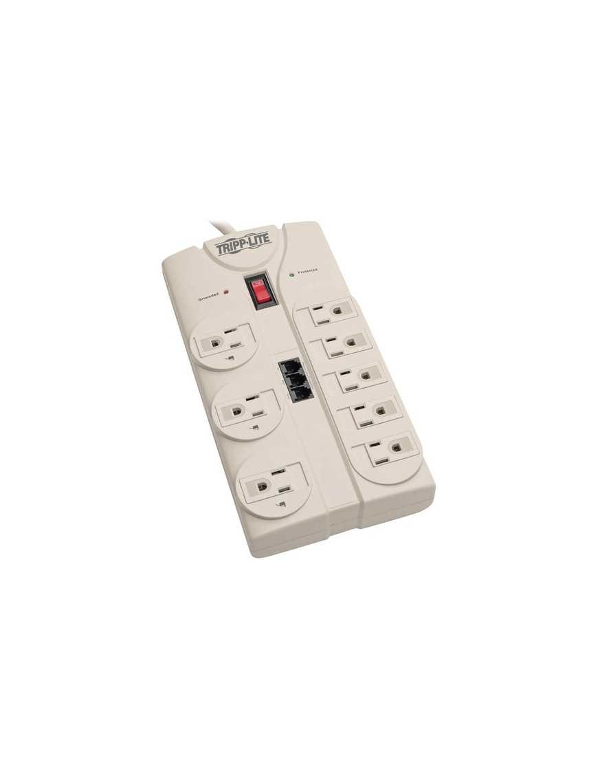 Tripp Lite Protect It TLP808TEL 8-Outlets Surge Suppressor - 8 x NEMA 5-15R - 1.80 kVA - 2160 J - 120 V AC Input - 120 V AC Outp