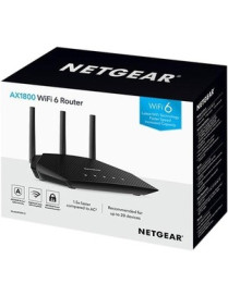 Netgear RAX10 Wi-Fi 6 IEEE 802.11ax Ethernet Wireless Router - Dual Band - 2.40 GHz ISM Band - 5 GHz UNII Band - 225 MB/s Wirele