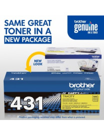 Brother TN431Y Original Standard Yield Laser Toner Cartridge - Yellow - 1 Each - 1800 Pages