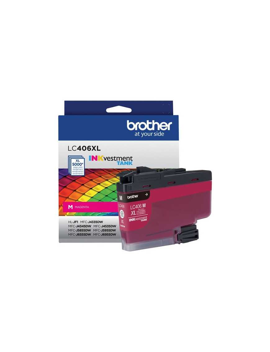 Brother INKvestment LC406XLM Original High Yield Inkjet Ink Cartridge - Single Pack - Magenta - 1 Each - 5000 Pages