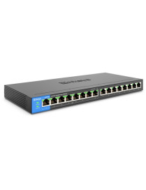 Linksys 16-Port Desktop Gigabit PoE Switch - 16 Ports - Gigabit Ethernet - 10/100/1000Base-T - 2 Layer Supported - 13.41 W Power