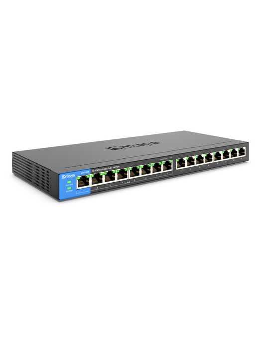 Linksys 16-Port Desktop Gigabit PoE Switch - 16 Ports - Gigabit Ethernet - 10/100/1000Base-T - 2 Layer Supported - 13.41 W Power