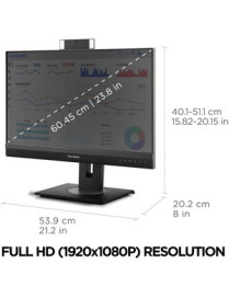 ViewSonic VG2456V 23.8" Webcam Full HD LCD Monitor - 16:9 - Black - 24.00" (609.60 mm) Class - In-plane Switching (IPS) Technolo