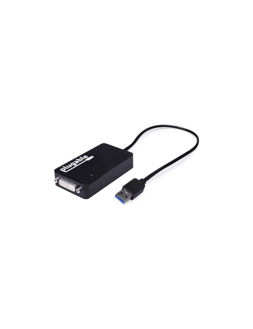 Plugable USB 3.0 HDMI/DVI/VGA Adapter for Multiple Monitors - 1 Pack - USB 3.0 - 1 x DVI Digital Video Female, 1 x HDMI Digital 