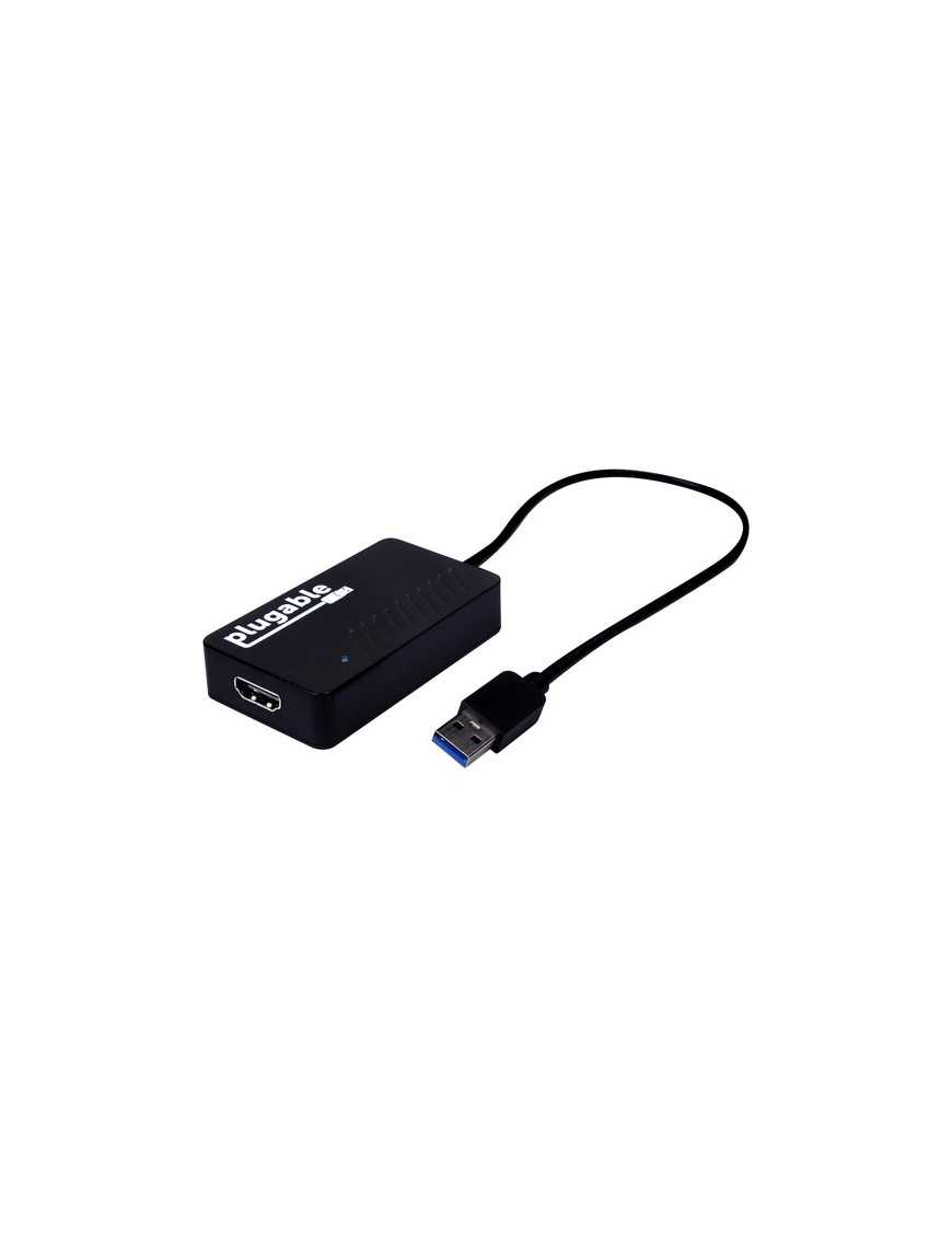 Plugable Up to 3840x2160 (Supports Windows 10, 8.1, 8, 7) - 1 Pack - USB 3.0 - 1 x HDMI Digital Audio/Video Female - 3840 x 2160