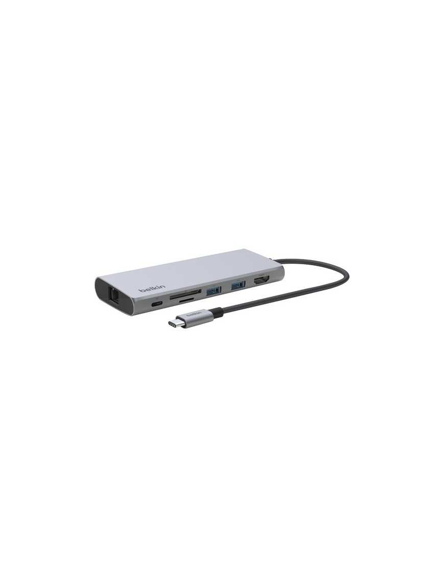Belkin USB-C 7-in-1 Multiport Adapter, Laptop Docking Station, 2x USB_A 3.1 Gen 2, 4k HDMI 2.0, 100W Power Delivery 3.0, Compati
