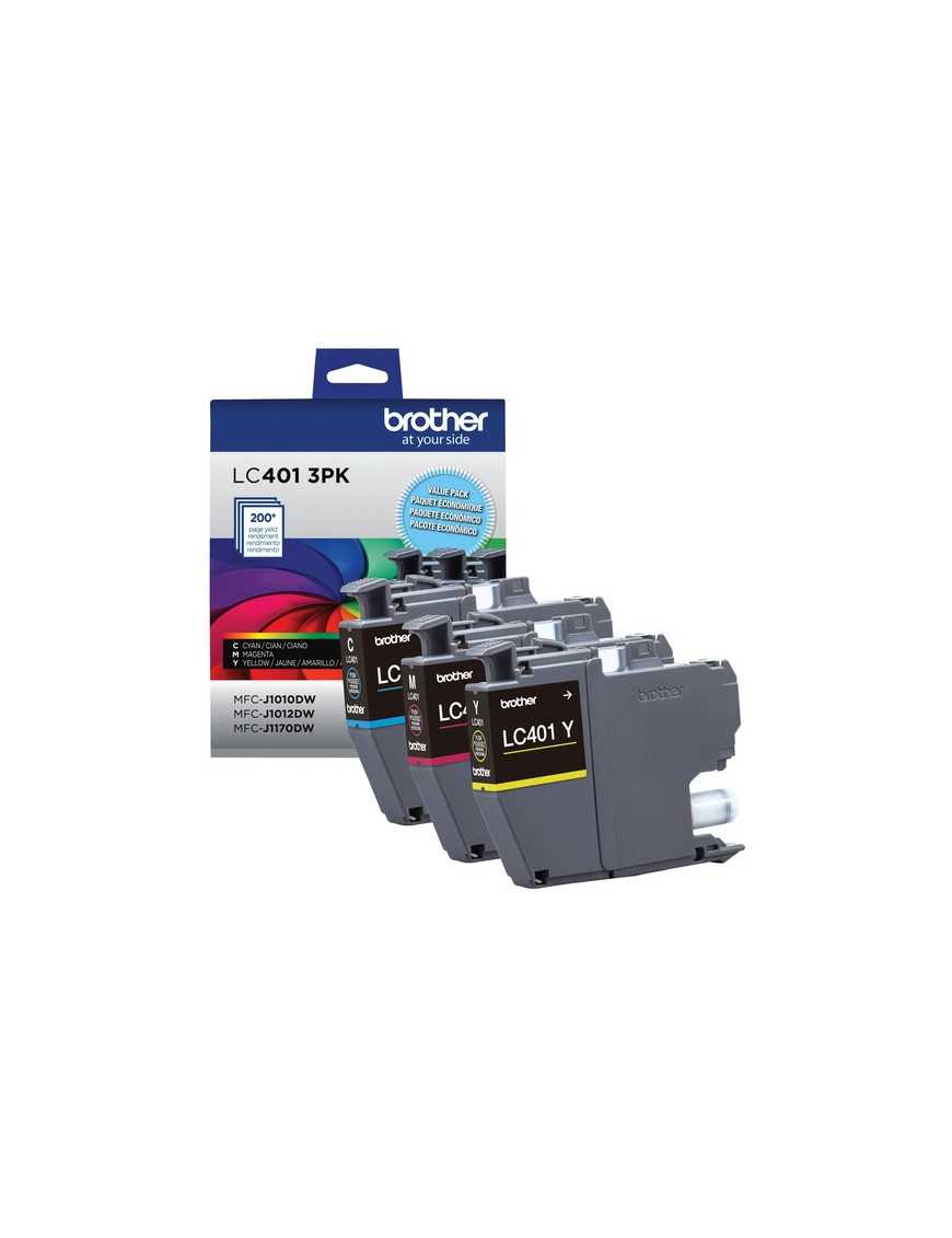 Brother LC4013PKS Original Standard Yield Inkjet Ink Cartridge - CMY - 3 / Pack - 200 Pages