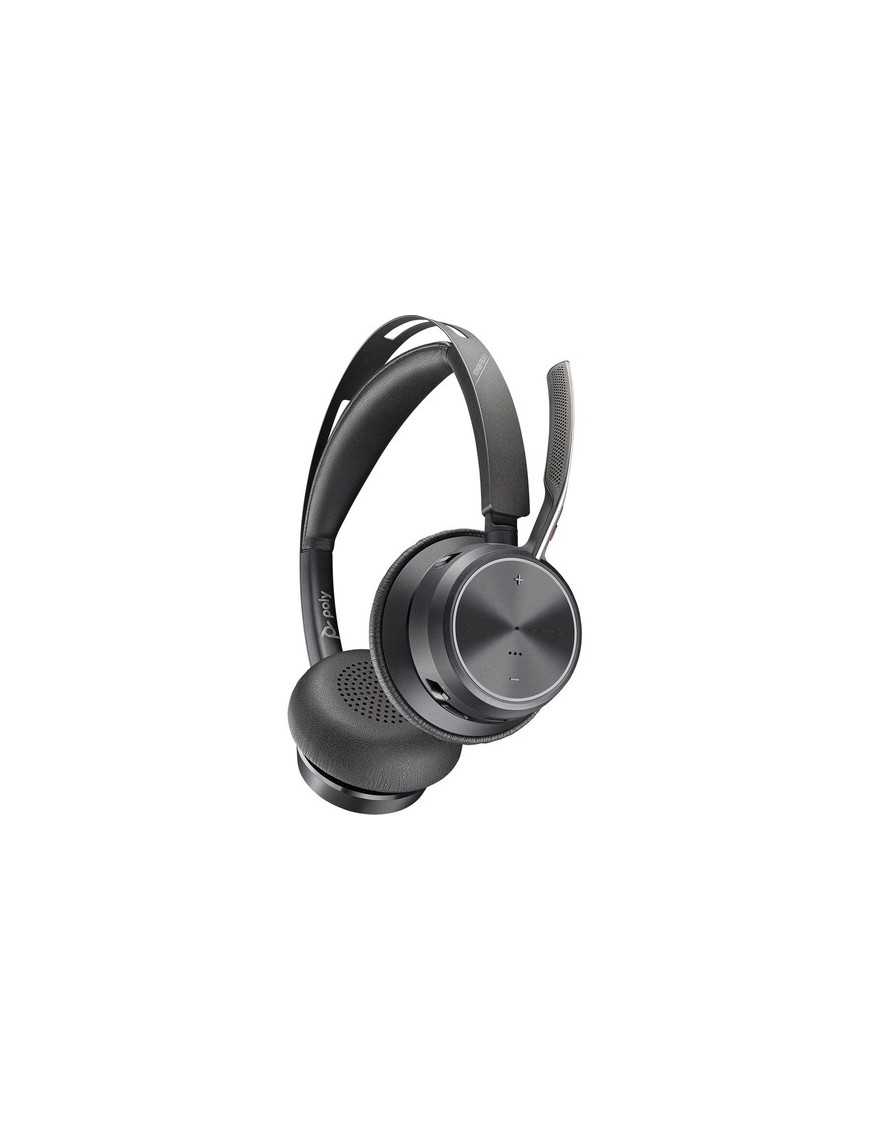 HP Inc. Poly Voyager Focus 2 Headset - Stereo - USB Type A, Micro USB - Wired/Wireless - Bluetooth - 164 ft - 20 Hz - 20 kHz - O