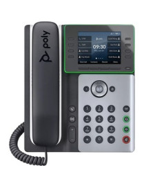 Polycom Poly Edge E350 IP Phone - Corded - Corded - NFC, Wi-Fi, Bluetooth - Desktop, Wall Mountable - TAA Compliant - VoIP - IEE