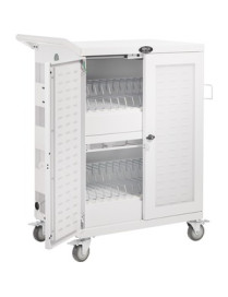 Tripp Lite CSC32ACWHG Hospital-Grade 32-Device UV Charging Cart, White - 2 Shelf - 4 Casters - Steel - 34.8" Width x 21.6" Depth