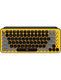 Logitech POP Keys Wireless Mechanical Keyboard With Emoji Keys - Blast Yellow - Wireless Connectivity - Bluetooth - 32.81 ft (10