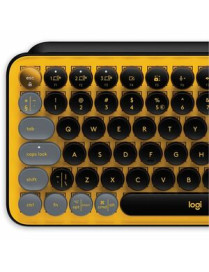 Logitech POP Keys Wireless Mechanical Keyboard With Emoji Keys - Blast Yellow - Wireless Connectivity - Bluetooth - 32.81 ft (10