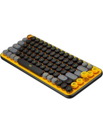 Logitech POP Keys Wireless Mechanical Keyboard With Emoji Keys - Blast Yellow - Wireless Connectivity - Bluetooth - 32.81 ft (10