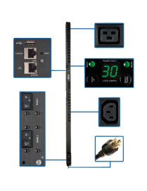 Tripp Lite PDUMV30HVNETLX 24-Outlet PDU - Switched - NEMA L6-30P - 4 x IEC 60320 C19, 20 x IEC 60320 C13 - 230 V AC - 5.80 kW - 