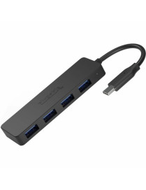 Plugable USBC-HUB4A USB Hub - USB 3.0 Type C - External - 4 USB Port(s) - 4 USB 3.0 Port(s) - PC, iPadOS, Mac, Chrome, Linux, An