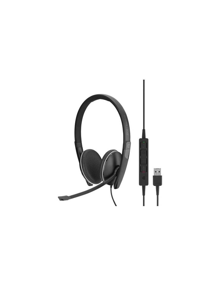 EPOS | SENNHEISER SC 165 USB Headset - Stereo - USB, Mini-phone (3.5mm) - Wired - 20 Hz - 20 kHz - Over-the-head - Binaural - Su