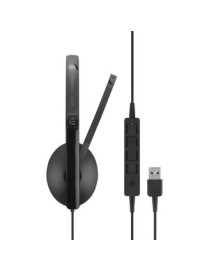 EPOS | SENNHEISER SC 165 USB Headset - Stereo - USB, Mini-phone (3.5mm) - Wired - 20 Hz - 20 kHz - Over-the-head - Binaural - Su