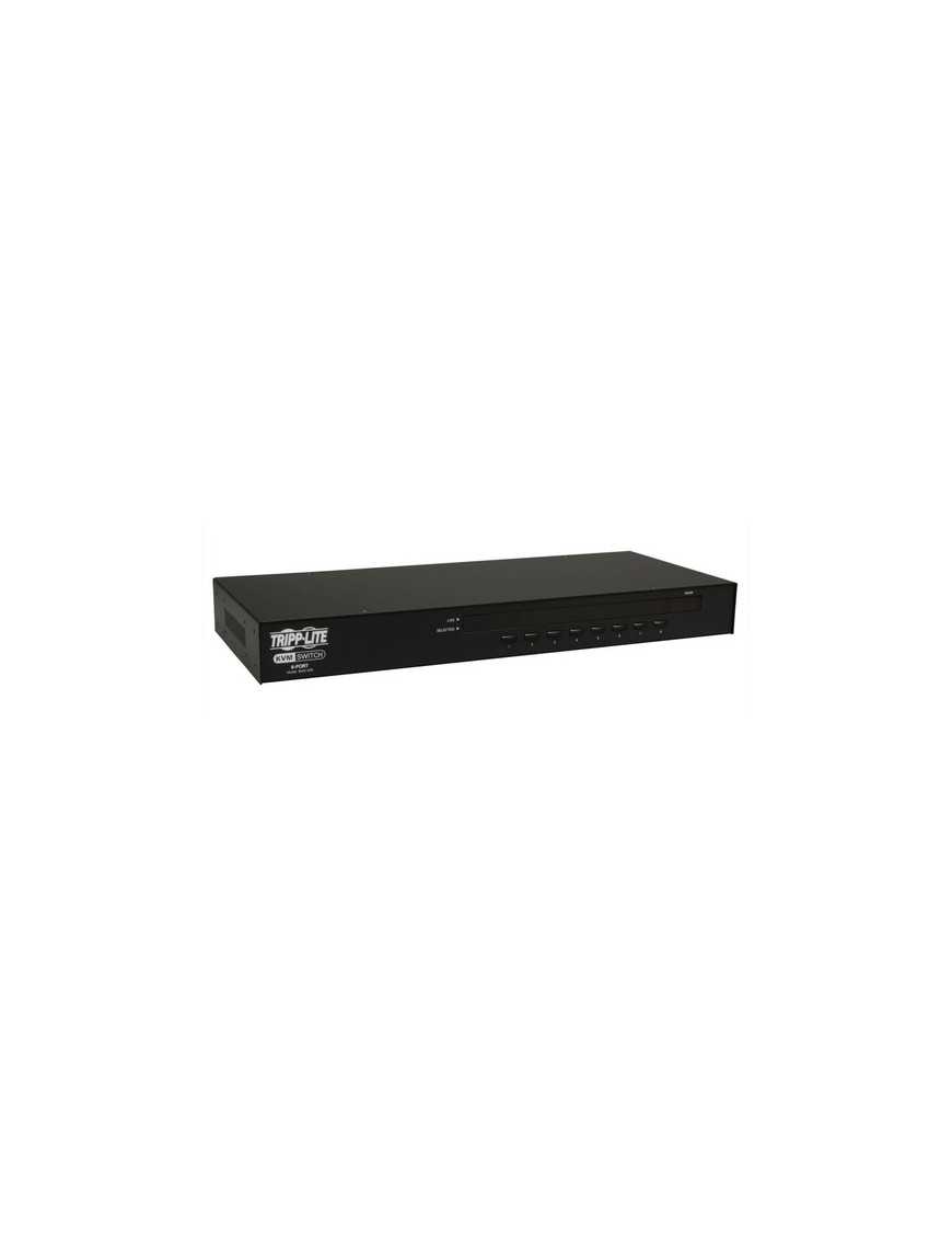 Tripp Lite 8-Port 1U Rackmount USB/PS2 KVM Switch - Steel Housing - 8 x 1 - 8 x HD-15 - 1U - Rack-mountable