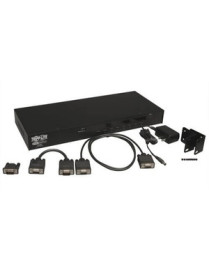 Tripp Lite 8-Port 1U Rackmount USB/PS2 KVM Switch - Steel Housing - 8 x 1 - 8 x HD-15 - 1U - Rack-mountable