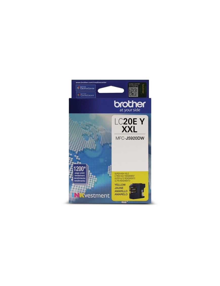 Brother INKvestment LC20EYS Original Super High (XXL Series) Yield Inkjet Ink Cartridge - Yellow Pack - 1200 Pages