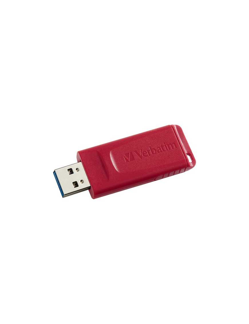 Verbatim Microban Store 'n' Go USB Flash Drive - 128 GB - USB 2.0 Type A - Red - Lifetime Warranty - 1 Each