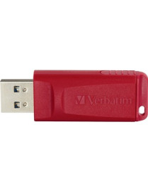 Verbatim Microban Store 'n' Go USB Flash Drive - 128 GB - USB 2.0 Type A - Red - Lifetime Warranty - 1 Each