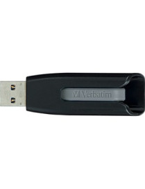 Verbatim Microban 128GB Store 'n' Go V3 USB 3.2 Gen 1 Flash Drive - Gray - 128 GB - USB 3.1 (Gen 1) Type A, USB 3.2 (Gen 1) Type