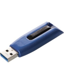 Verbatim 128GB Store 'n' Go V3 Max USB 3.0 Flash Drive - Blue - 128 GB - USB 3.0 - 175 MB/s Read Speed - 80 MB/s Write Speed - B