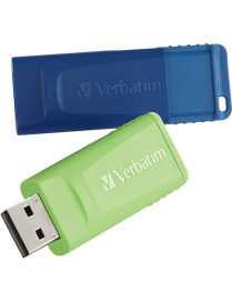 Verbatim Microban Store 'n' Go USB Flash Drive - 16 GB - USB 2.0 Type A - Blue, Green - Lifetime Warranty - 2 / Pack