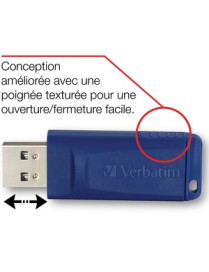 Verbatim Microban 16GB USB Flash Drive - 5pk - Blue - 16 GB - USB 2.0 Type A - Blue - 5 Year Warranty - 5 / Pack