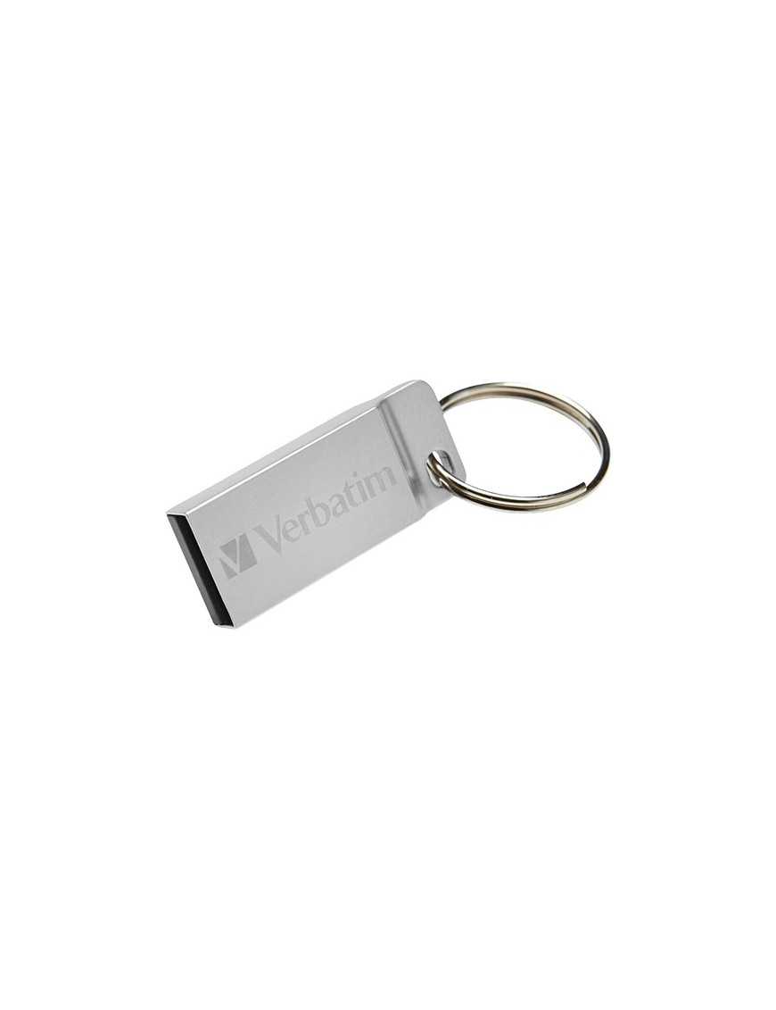 Verbatim 64GB Metal Executive USB Flash Drive - Silver - 64 GB - USB - Silver - Lifetime Warranty - 1 Each - TAA Compliant