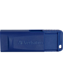 Verbatim 128GB USB Flash Drive - Blue - 128 GB - USB 2.0 Type A - Blue - 5 Year Warranty - 1 Each - TAA Compliant