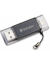 Verbatim USB 3.0 for Apple Lighting Devices - 32 GB - Lightning, USB 3.2 (Gen 1) Type A - Graphite - Lifetime Warranty - 1 Each