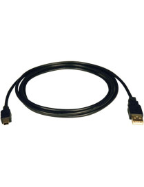 Tripp Lite USB 2.0 A to 5-Pin Mini B Gold Cable - Type A Male USB - Mini Type B Male USB - 1.83m - Black