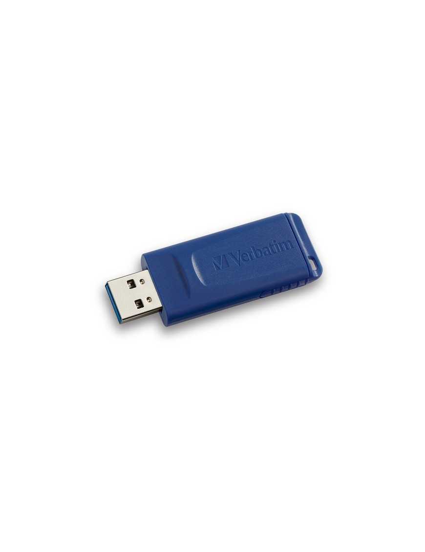 Verbatim 4GB USB Flash Drive - Blue - 4 GB - USB - Blue - 1 Pack - Retractable, Capless