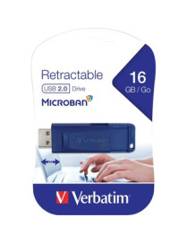 Verbatim 16GB USB Flash Drive - Blue - 16 GB - USB - Blue - 5 Year Warranty - 1 Each