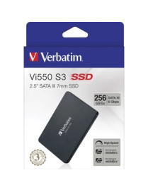 Verbatim Vi550 S3 256 GB Solid State Drive - 2.5" Internal - SATA (SATA/600) - 150 TB TBW - 560 MB/s Maximum Read Transfer Rate 