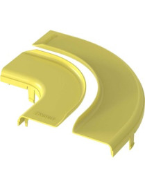 Panduit FiberRunner® Split Cover, Horizontal Right-Angle, 6x4, Yellow - Yellow - 1 - Polycarbonate