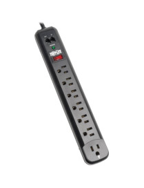 Tripp Lite Protect It! TLP76RBTEL 7 Outlets Surge Suppressor - 7 x NEMA 5-15R - 1.80 kVA - 1080 J - 120 V AC Input