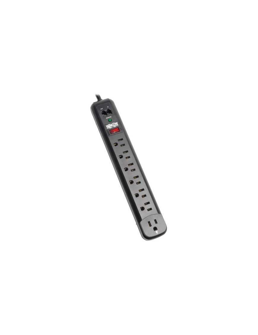 Tripp Lite Protect It! TLP76RBTEL 7 Outlets Surge Suppressor - 7 x NEMA 5-15R - 1.80 kVA - 1080 J - 120 V AC Input